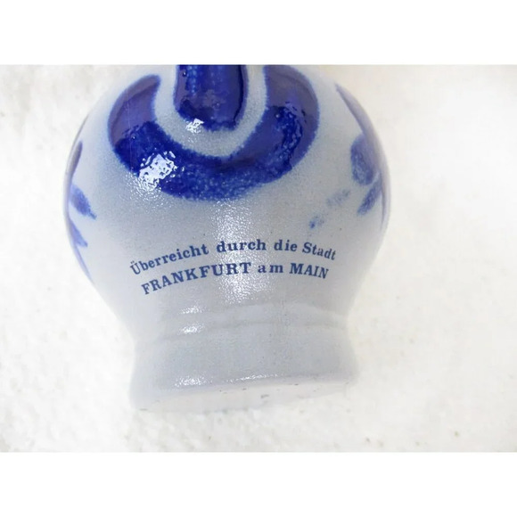 German‎ Salt Glazed Pottery Pitcher Cobalt Blue Imperial Eagle Laurel Wreath bud - Picture 6 of 6